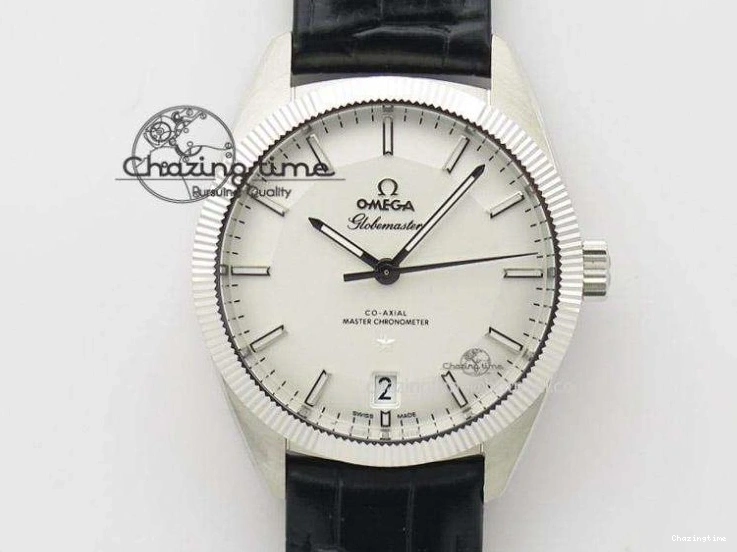 0106 Fashionable De Ville Prestige Real Power Reserve SS TW 1:1 Best Edition White Dial Blue Markers On Leather Strap A 8094